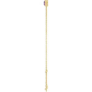 14K Yellow Gold Natural Amethyst 6 1/2-7 1/2" Bracelet