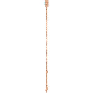 14K Rose Gold Natural Aquamarine 6 1/2-7 1/2" Bracelet