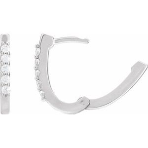 14K White Gold 1/6 CTW Natural Diamond 15.1 mm Hoop Earrings