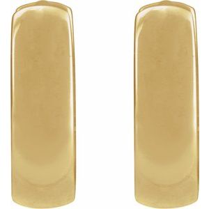 14K Yellow Gold Hinged 8 mm Hoop Earrings