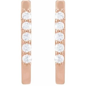 14K Rose Gold 1/6 CTW Natural Diamond 15.1 mm Hoop Earrings