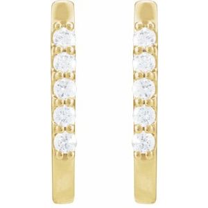 14K Yellow Gold 1/6 CTW Natural Diamond 15.1 mm Hoop Earrings