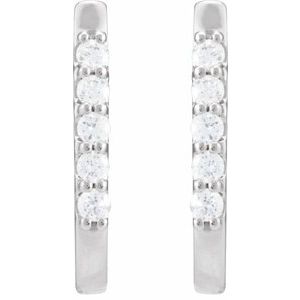 Sterling Silver 1/6 CTW Natural Diamond 15.1 mm Hoop Earrings