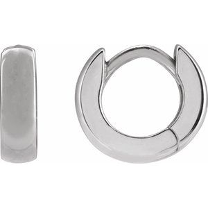 Platinum Hinged 8 mm Hoop Earrings