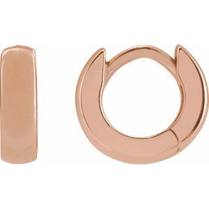 14K Rose Gold Hinged 8 mm Hoop Earring