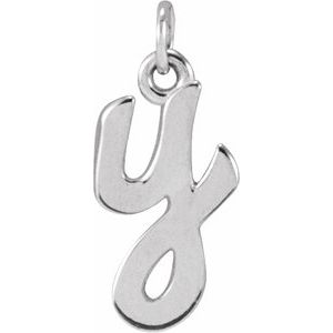 Platinum Petite Initial Y Pendant