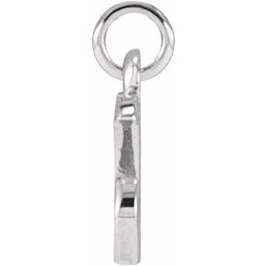 14K White Gold Petite Initial X Pendant