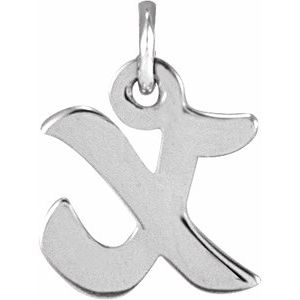 Platinum Petite Initial X Pendant