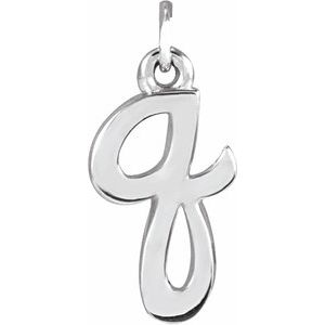 14K White Gold Petite Initial Q Pendant