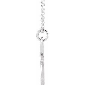 14K White Gold Petite Initial Q 16" Necklace