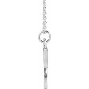 14K White Gold Petite Initial Y 16" Necklace