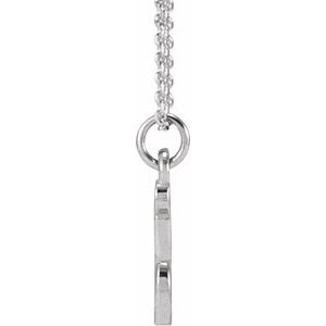 14K White Gold Petite Initial I 16" Necklace