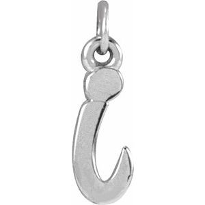 14K White Gold Petite Initial I Pendant