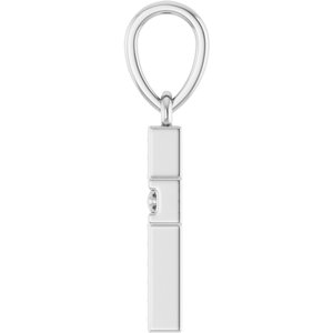 14K White Gold Beaded Cross Pendant