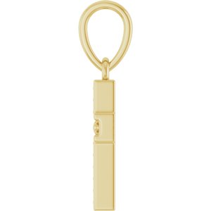 14K Yellow Gold Beaded Cross Pendant