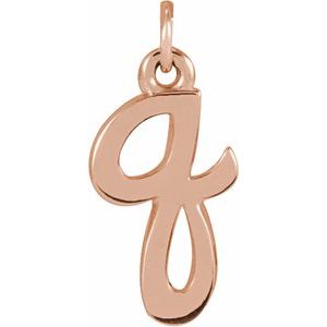14K Rose Gold Petite Initial Q Pendant