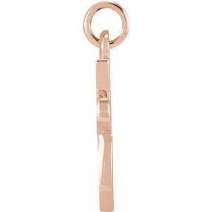 14K Rose Gold Petite Initial Q Pendant