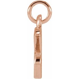 14K Rose Gold Petite Initial X Pendant