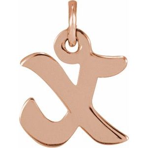 14K Rose Gold Petite Initial X Pendant