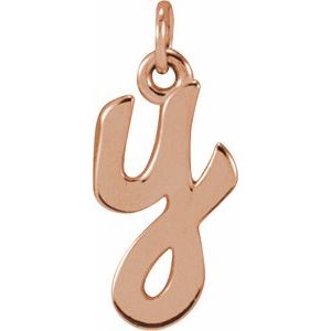 14K Rose Gold Petite Initial Y Pendant