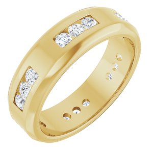 14K Yellow Gold 1 CTW Natural Diamond Band