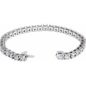 14K White Gold 10 CTW Lab-Grown Diamond Line 7 1/4" Bracelet