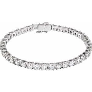 14K White Gold 6 CTW Lab-Grown Diamond Line 7 1/4" Bracelet