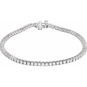14K White Gold 3 CTW Lab-Grown Diamond Line 7" Bracelet