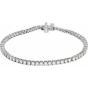 14K White Gold 4 CTW Lab-Grown Diamond Line 7" Bracelet
