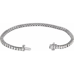 14K White Gold 4 CTW Lab-Grown Diamond Line 7" Bracelet