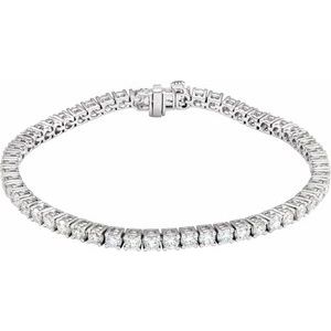14K White Gold 5 CTW Lab-Grown Diamond Line 7" Bracelet