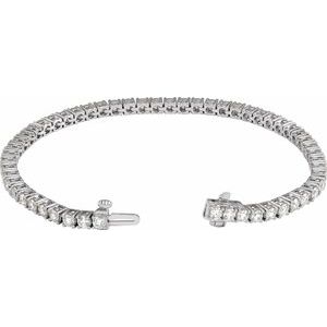 14K White Gold 5 CTW Lab-Grown Diamond Line 7" Bracelet