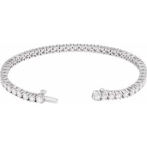 14K White Gold 6 CTW Lab-Grown Diamond Line 7" Bracelet