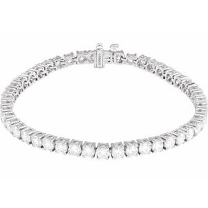 14K White Gold 8 CTW Lab-Grown Diamond Line 7" Bracelet