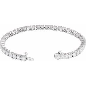 14K White Gold 8 CTW Lab-Grown Diamond Line 7" Bracelet