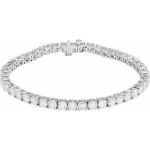 14K White Gold 9 CTW Lab-Grown Diamond Line 7" Bracelet