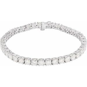 14K White Gold 10 CTW Lab-Grown Diamond Line 7" Bracelet