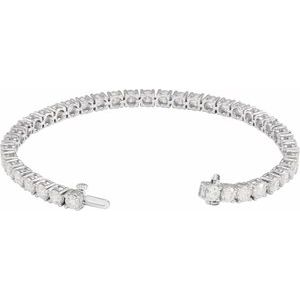 14K White Gold 10 CTW Lab-Grown Diamond Line 7" Bracelet