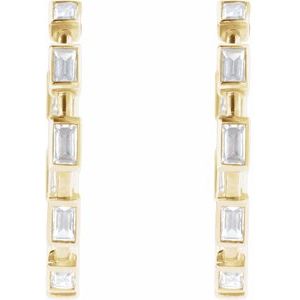 14K Yellow Gold 1 1/4 CTW Lab-Grown Diamond 24.5 mm Hoop Earrings