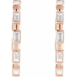 14K Rose Gold 1 1/4 CTW Lab-Grown Diamond 24.5 mm Hoop Earrings