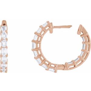 14K Rose Gold 3 CTW Lab-Grown Diamond Inside-Outside 21.2 mm Hoop Earrings