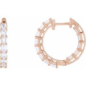 14K Rose Gold 3 CTW Lab-Grown Diamond Inside-Outside 21.2 mm Hoop Earrings