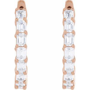 14K Rose Gold 3 CTW Lab-Grown Diamond Inside-Outside 21.2 mm Hoop Earrings