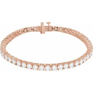 14K Rose Gold 7 CTW Lab-Grown Diamond Line 7" Bracelet
