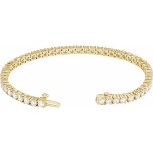 14K Yellow Gold 6 CTW Lab-Grown Diamond Line 7" Bracelet