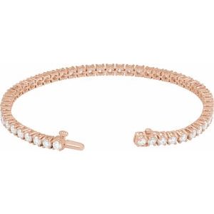 14K Rose Gold 6 CTW Lab-Grown Diamond Line 7" Bracelet