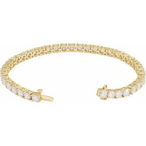 14K Yellow Gold 10 CTW Lab-Grown Diamond Line 7" Bracelet