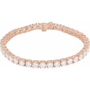 14K Rose Gold 10 CTW Lab-Grown Diamond Line 7" Bracelet