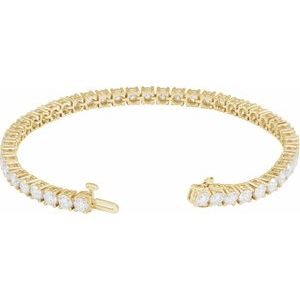14K Yellow Gold 8 CTW Lab-Grown Diamond Line 7" Bracelet