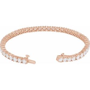 14K Rose Gold 8 CTW Lab-Grown Diamond Line 7" Bracelet